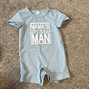 Baby Romper with 'Mama's Little Man' Print